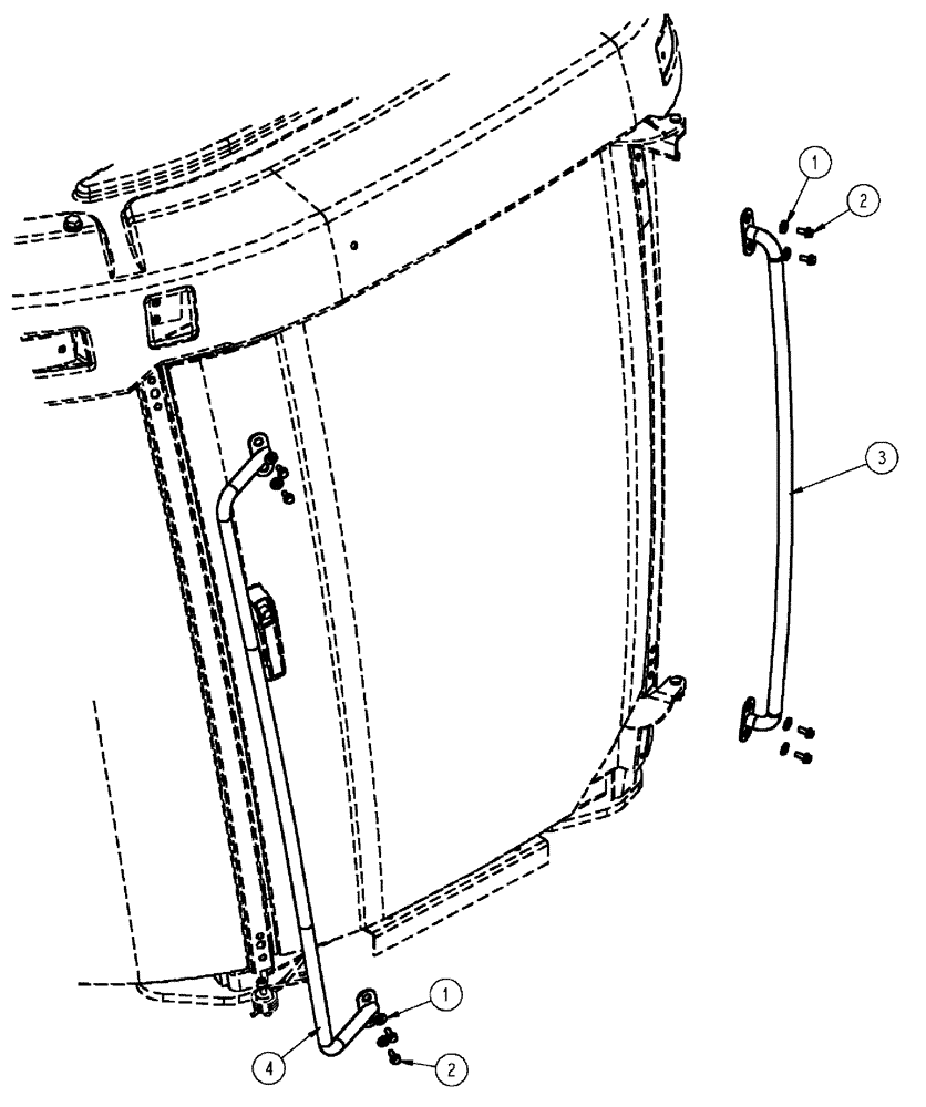 Схема запчастей Case IH TITAN 4520 - (01-008) - GRAB RAIL GROUP (10) - CAB