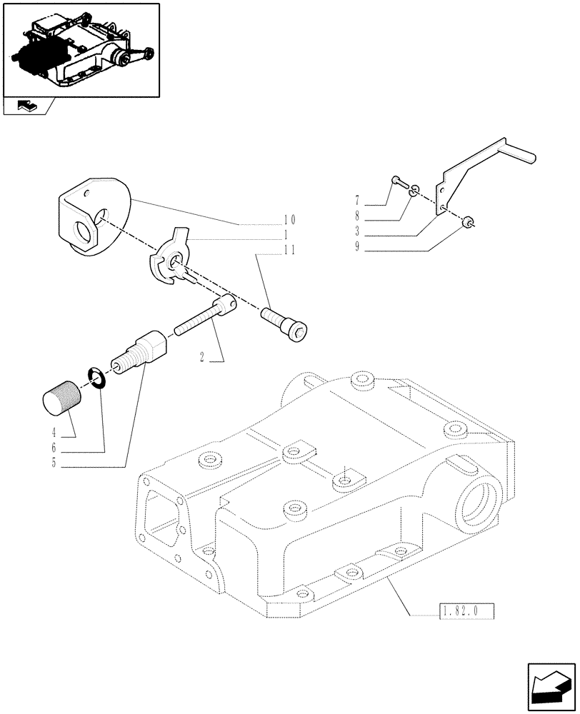 Схема запчастей Case IH FARMALL 90 - (1.82.5/01) - LIFTOMATIC RANGE LIMITER DEVICE (VAR.335558) (07) - HYDRAULIC SYSTEM