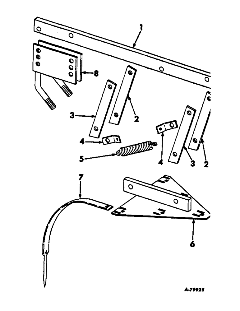 Схема запчастей Case IH 66-SERIES - (U-45) - SPRING TOOTH TILLAGE ATTACHMENT, FOR 2 AND 4-ROW PLANTERS, ONE PER ROW 