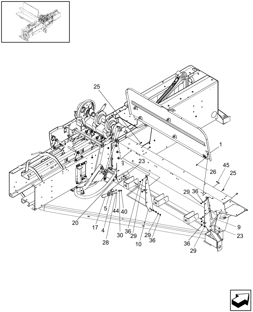 Схема запчастей Case IH SB531 - (68.180.05) - TWINE BOX MOUNTING (68) - TYING/WRAPPING