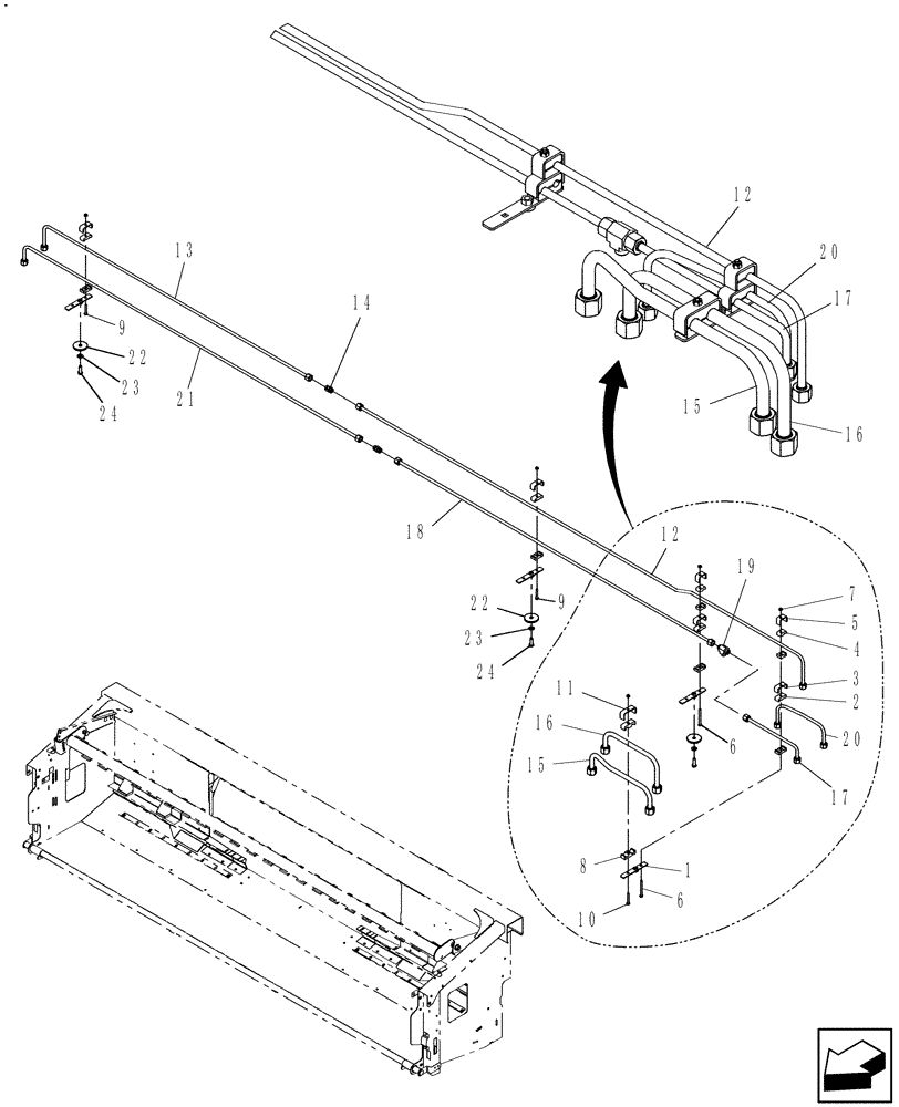 Схема запчастей Case IH 3016 - (35.910.01) - HYDRAULICS, 12 HEADERS (35) - HYDRAULIC SYSTEMS