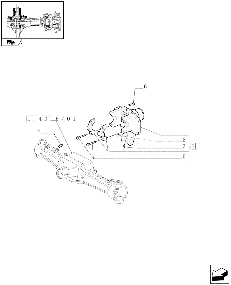 Схема запчастей Case IH PUMA 155 - (1.40. 5/05) - (CL.4) SUSPENDED FRONT AXLE W/MULTI-PLATE DIFF. LOCK, ST. SENSOR AND BRAKES - SUPPORT (VAR.330430) (04) - FRONT AXLE & STEERING