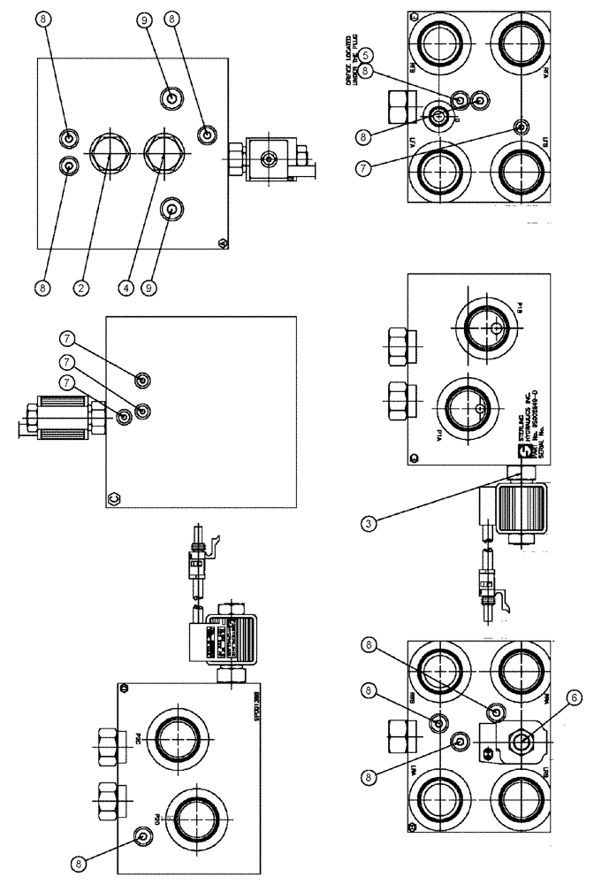 Схема запчастей Case IH SPX3200 - (06-024) - LOADSHARE MANIFOLD Hydraulic Plumbing