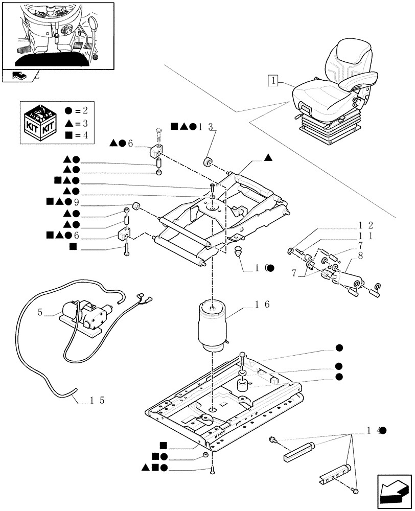 Схема запчастей Case IH PUMA 140 - (1.93.3/ C[05]) - "GRAMMER" DELUXE AIR SUSPENSION SEAT, W/BELTS AND W/SWITCH - BREAKDOWN (10) - OPERATORS PLATFORM/CAB