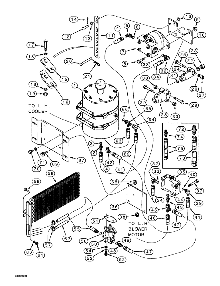 Схема запчастей Case IH 955 - (8-010) - BLOWER PUMP HYDRAULIC SYSTEM, 12 ROW NARROW - VERTICAL FOLD (08) - HYDRAULICS