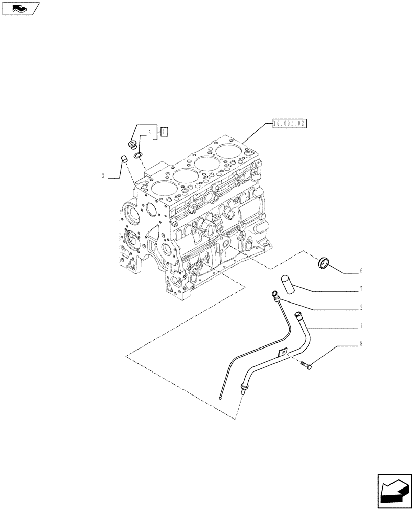 Схема запчастей Case IH F4HE9484M J100 - (10.304.01[01]) - OIL LEVEL CHECK (504377083-2855441) (10) - ENGINE