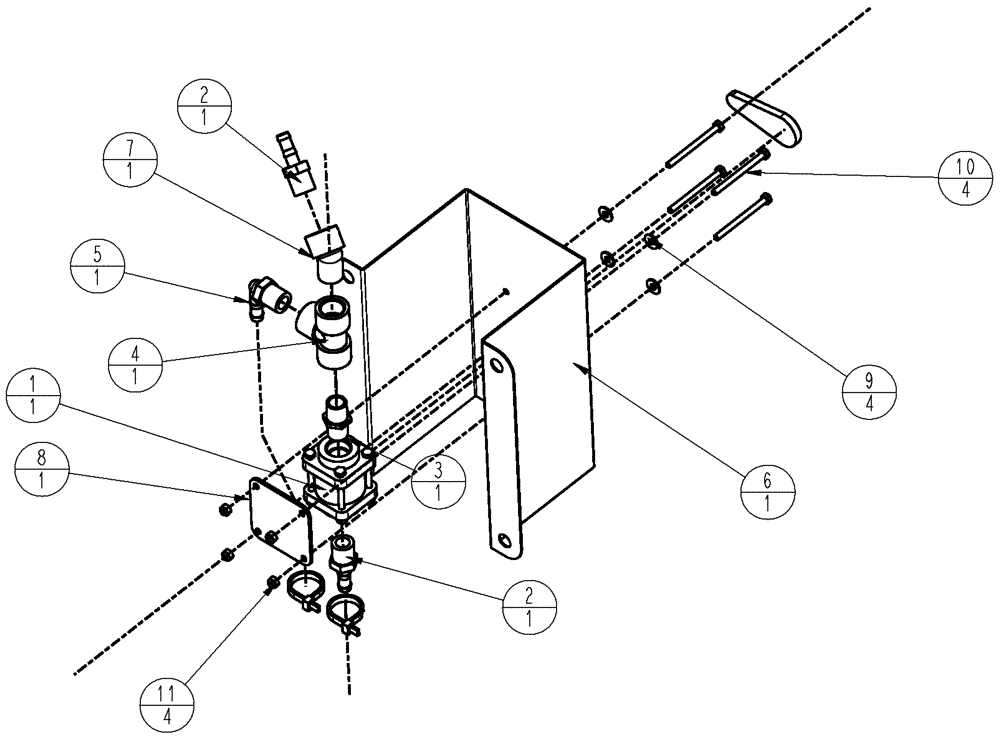 Схема запчастей Case IH SPX4410 - (11-039) - VALVE BRACKET ASSEMBLY Options