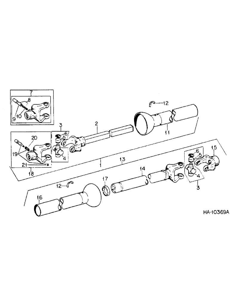 Схема запчастей Case IH 555 - (A-08) - MAIN DRIVE UNIVERSAL JOINT, 540 RPM 