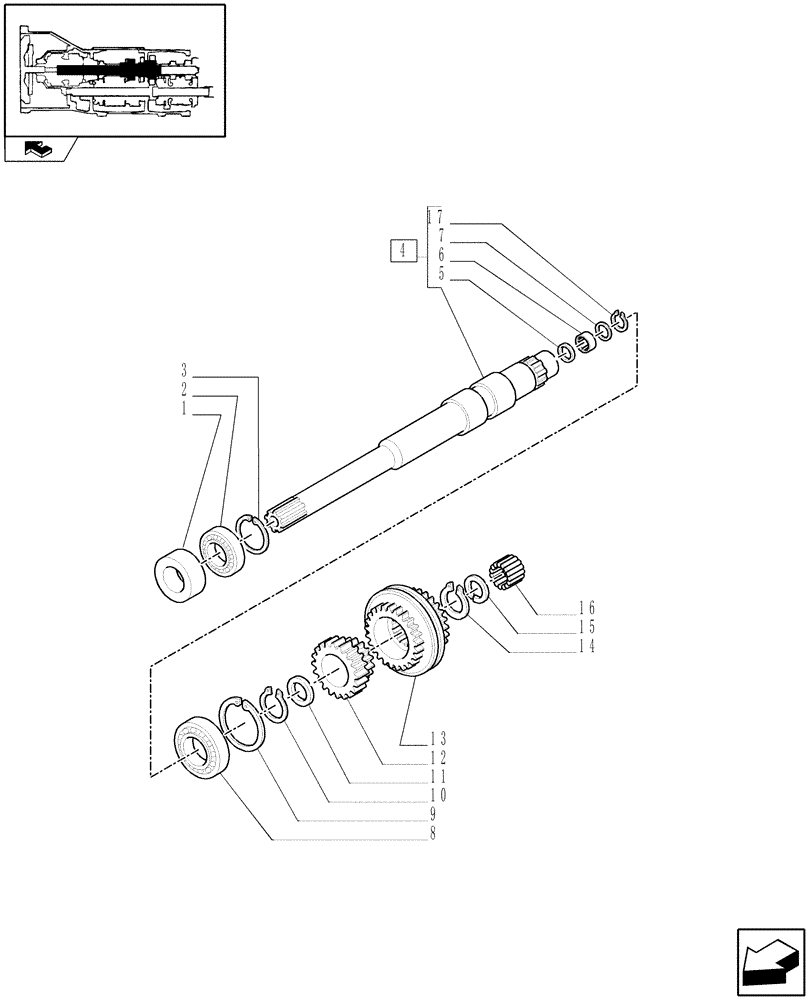 Схема запчастей Case IH FARMALL 85C - (1.28.1[01]) - TRANSMISSION GEARS (03) - TRANSMISSION