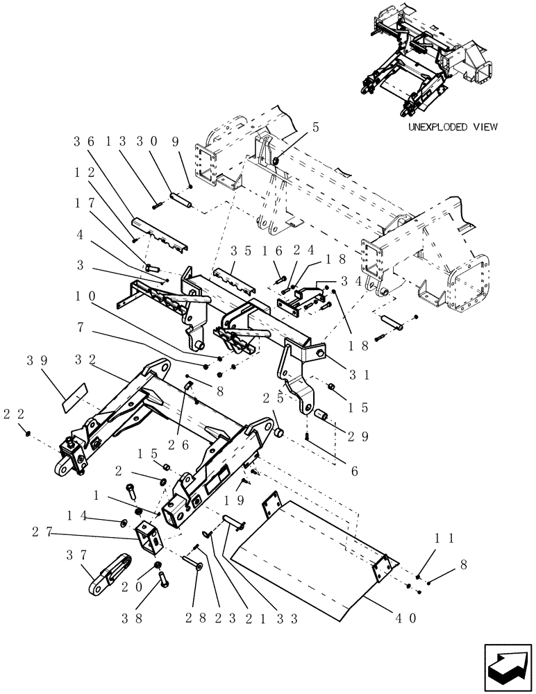 Схема запчастей Case IH ADX2180 - (F.10.D[07]) - 3 - POINT HITCH, HEAVY DUTY F - Frame Positioning