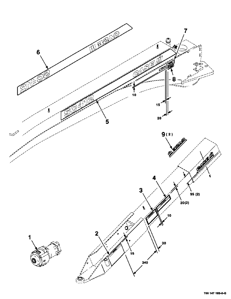 Схема запчастей Case IH SC412 - (9-02) - DECALS AND LOCATION DIAGRAM (SC412) (09) - CHASSIS