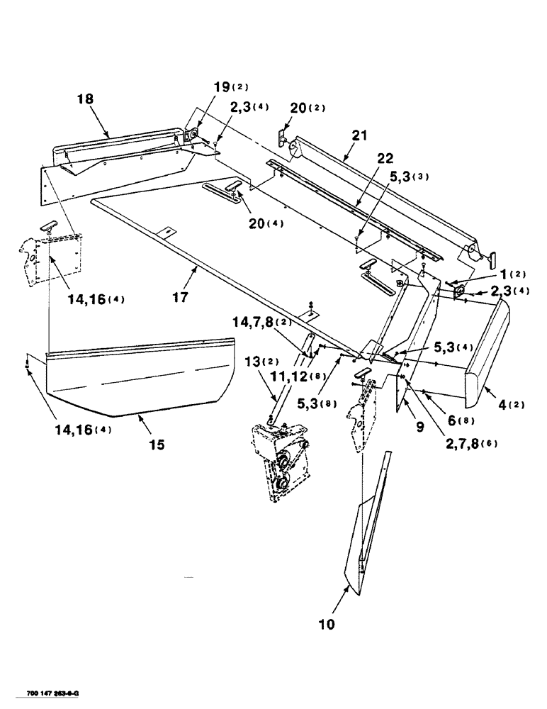 Схема запчастей Case IH SC416 - (7-44) - FORMING SHIELDS ASSEMBLY (09) - CHASSIS