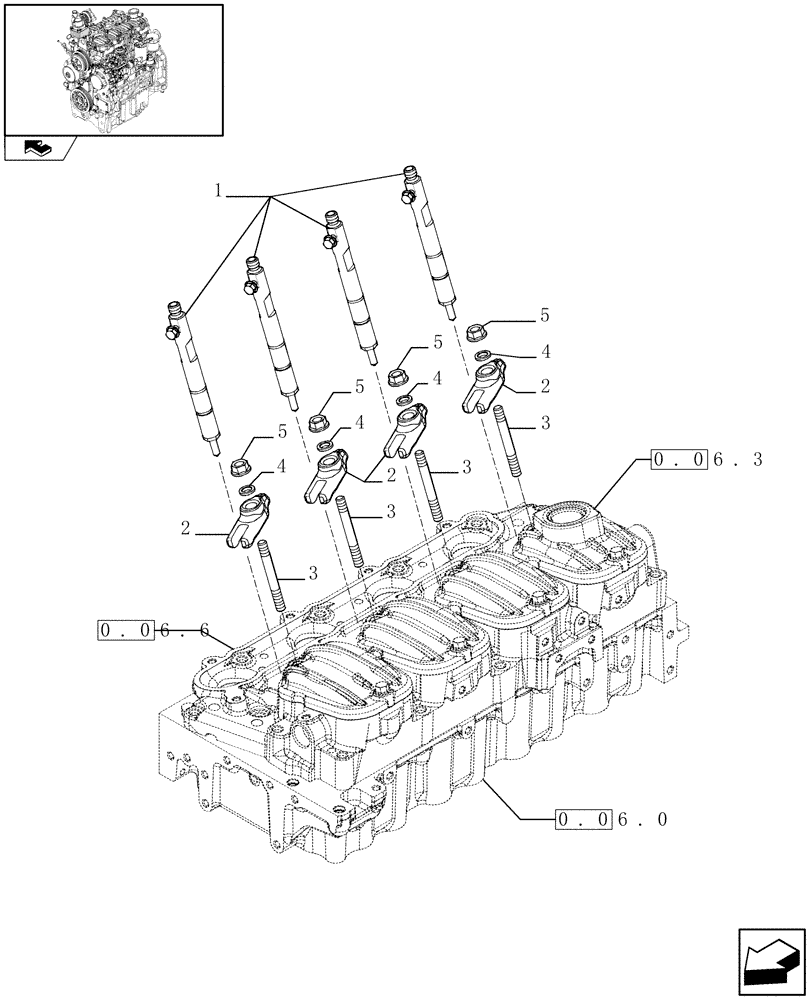 Схема запчастей Case IH FARMALL 65C - (0.14.0[02]) - INJECTION EQUIPMENT - INJECTOR (01) - ENGINE