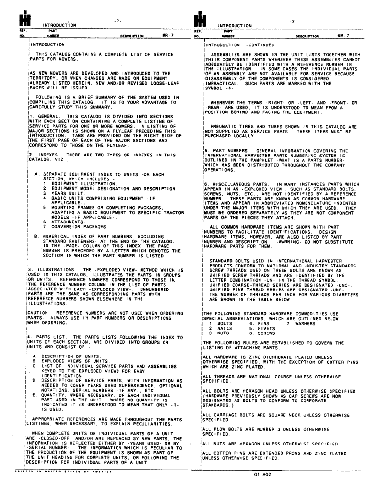 Схема запчастей Case IH 3106 - (2) - INTRODUCTION (Jun 4 2002 10:56:00.0025 AM) 