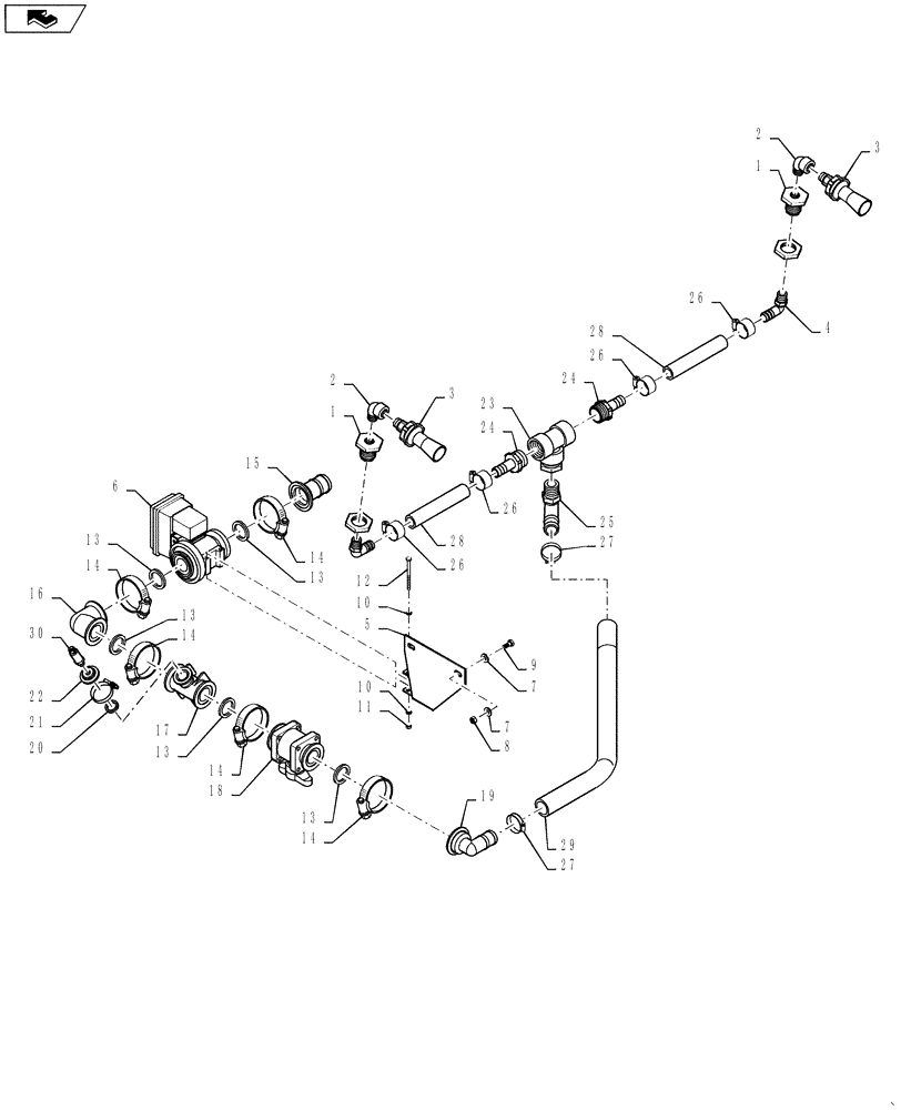 Схема запчастей Case IH 3330 - (75.120.22) - SPARGE PLUMBING (75) - SOIL PREPARATION