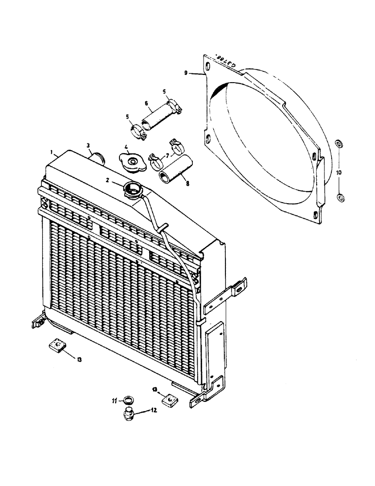 Схема запчастей Case IH 553 - (046) - RADIATOR (02) - ENGINE