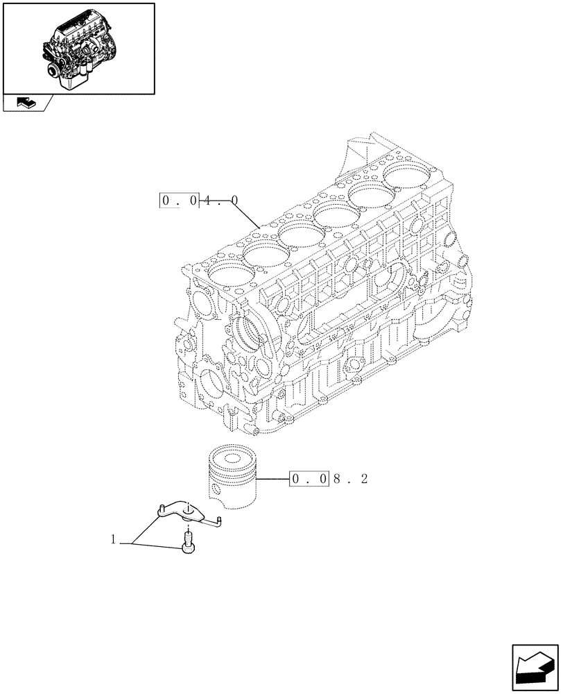 Схема запчастей Case IH F3CE0684A E001 - (0.04.14) - CYLINDER BARREL LUBRICATION NOZZLE (504114488) 