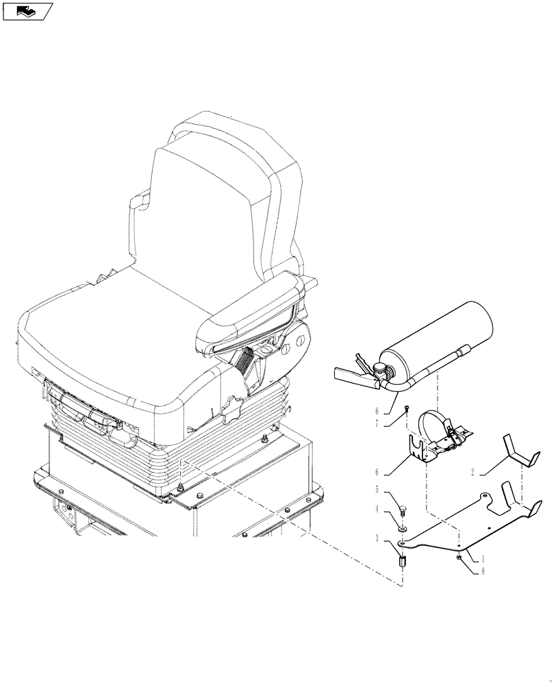 Схема запчастей Case IH 3230 - (05.102.01) - FIRE EXTINGUISHER PACKAGE BEGINNING 04/2009 (05) - SERVICE & MAINTENANCE