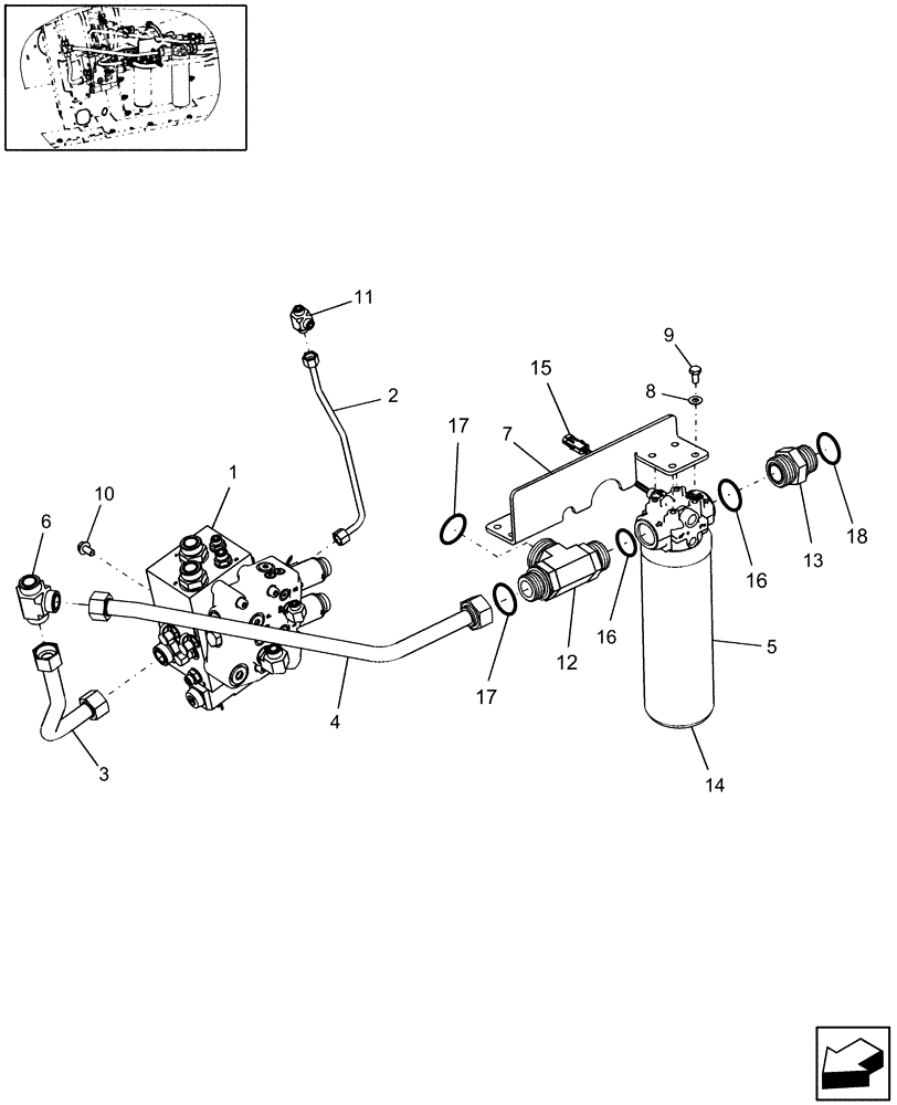 Схема запчастей Case IH 7120 - (35.204.11) - FILTERS AND MAIN STACK VALVE (35) - HYDRAULIC SYSTEMS