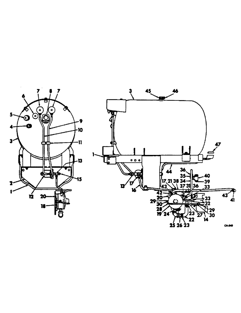 Схема запчастей Case IH C-291 - (D-33) - FUEL TANKS, SUPPORTS AND PIPING, 706 AND 756 TRACTORS 