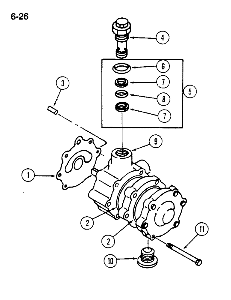 Схема запчастей Case IH 1620 - (6-026) - HYDROSTATIC PUMP, CHARGE PUMP (03) - POWER TRAIN