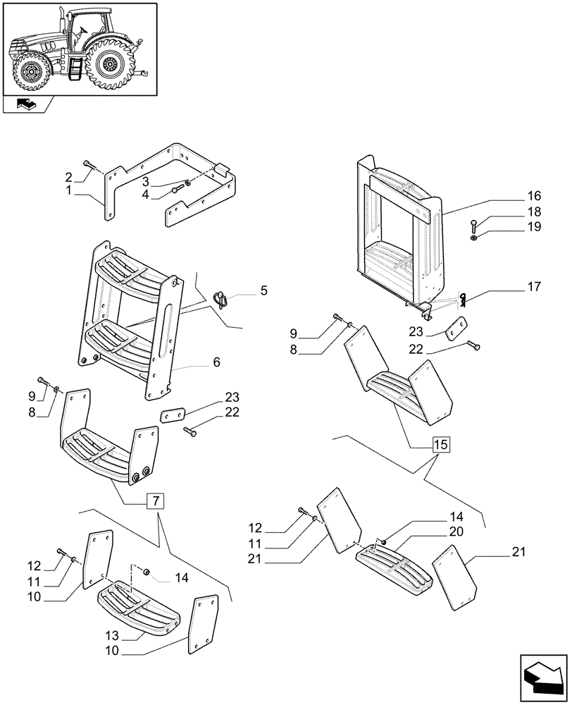Схема запчастей Case IH PUMA 155 - (1.90.2) - FOOT STEP (10) - OPERATORS PLATFORM/CAB