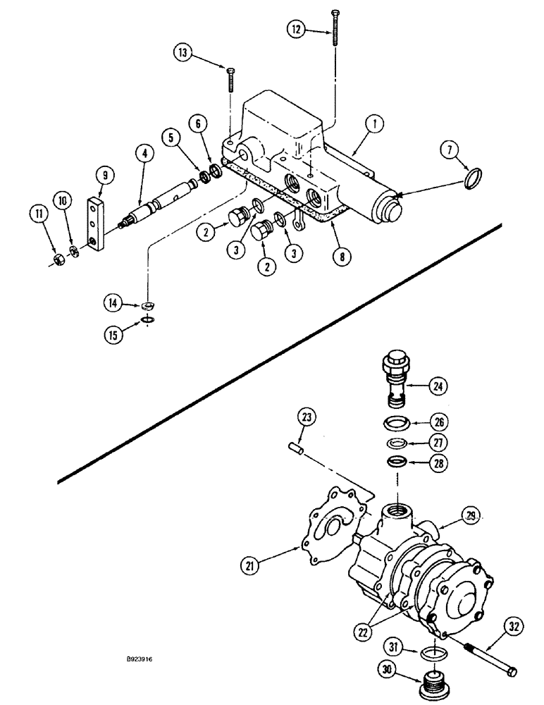 Схема запчастей Case IH 1644 - (6-18) - HYDROSTATIC PUMP, CONTROL VALVE, CHARGE PUMP (03) - POWER TRAIN