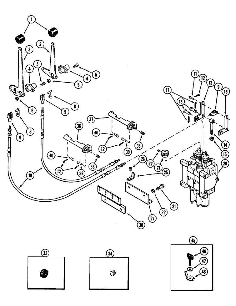 Схема запчастей Case IH 3294 - (8-290) - REMOTE HYDRAULICS, CONTROL LINKAGE, 2 CIRCUIT SYSTEM (08) - HYDRAULICS