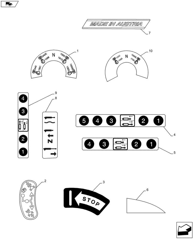 Схема запчастей Case IH PUMA 170 - (90.108.01[03]) - DECALS (90) - PLATFORM, CAB, BODYWORK AND DECALS