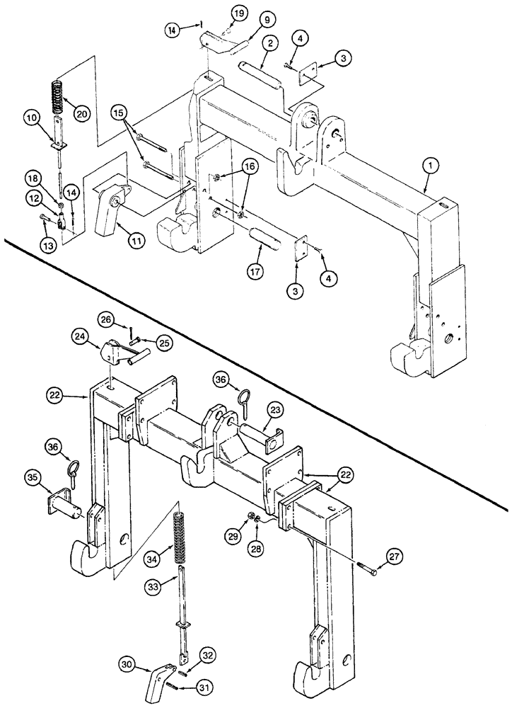 Схема запчастей Case IH 7240 - (9-010) - QUICK HITCH COUPLER (09) - CHASSIS/ATTACHMENTS