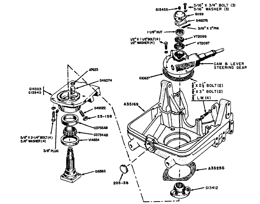 Схема запчастей Case IH 630 - (091) - STEERING SPINDLE AND SUPPORT GENERAL PURPOSE TRACTORS BEFORE #8191147 (05) - STEERING