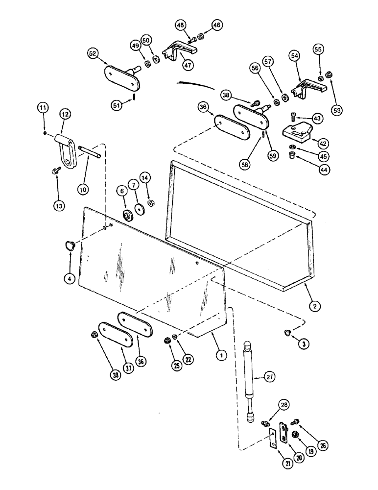 Схема запчастей Case IH 8930 - (9-082) - CAB REAR WINDOW (09) - CHASSIS/ATTACHMENTS