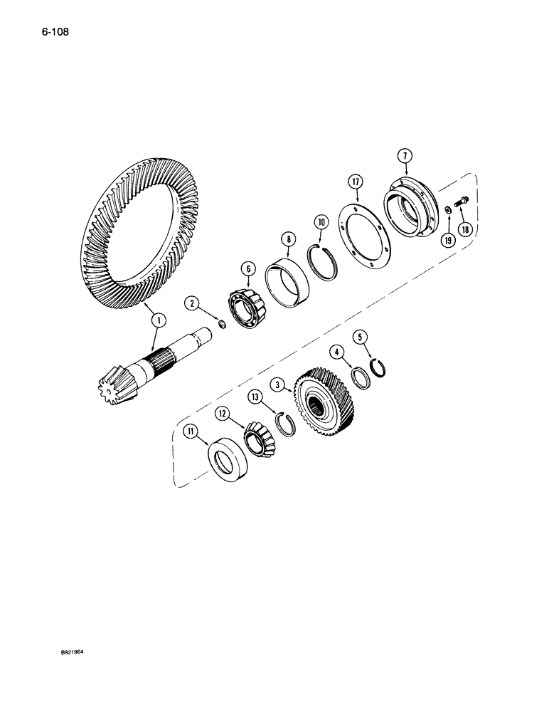 Схема запчастей Case IH 7150 - (6-108) - TRANSMISSION, PINION SHAFT AND GEAR (06) - POWER TRAIN