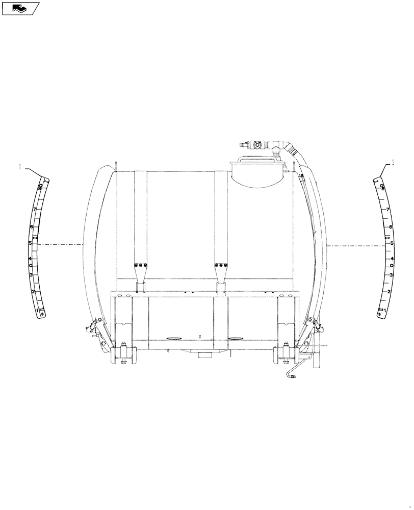 Схема запчастей Case IH 3230 - (90.108.14) - SIGHT GAUGE DECALS, POLY TANK (90) - PLATFORM, CAB, BODYWORK AND DECALS