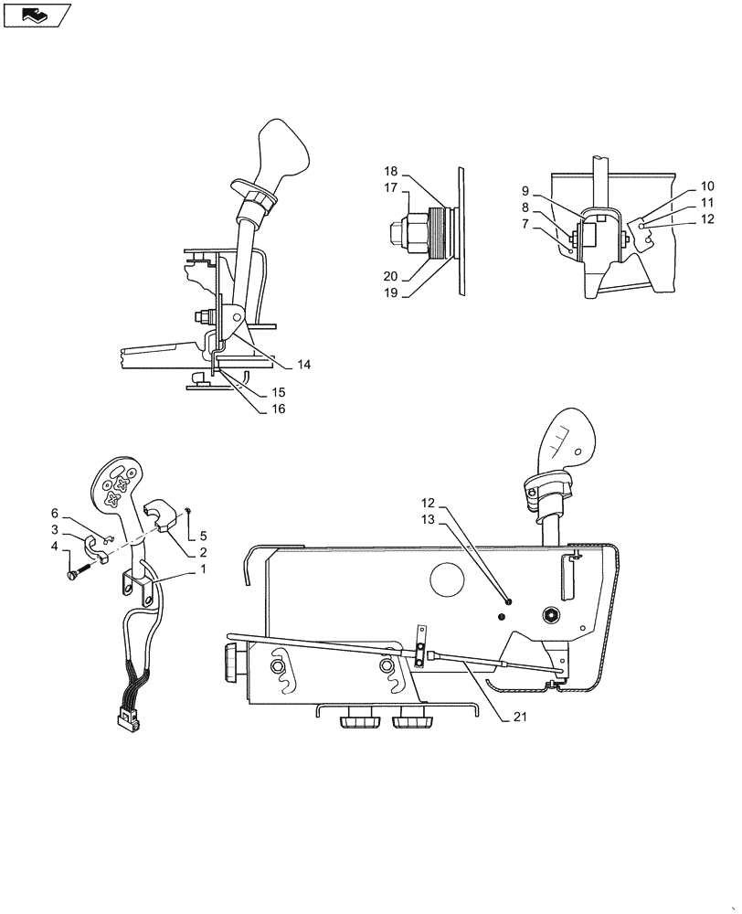 Схема запчастей Case IH 5130 - (29.200.02[02]) - HANDLE ASSEMBLY, PROPULSION CONTROLS WITH PALM REST (29) - HYDROSTATIC DRIVE