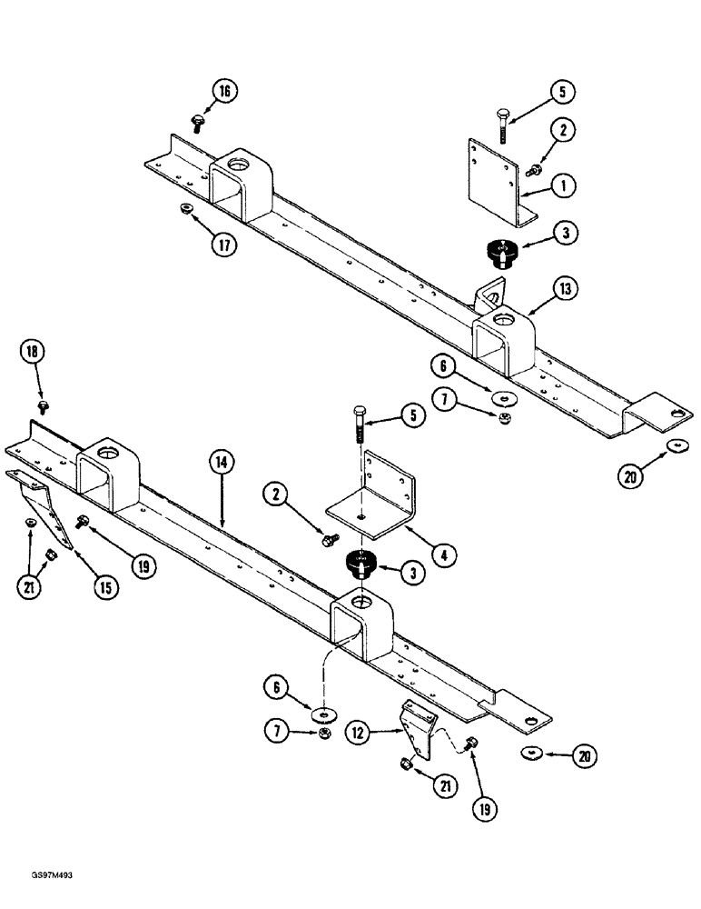 Схема запчастей Case IH 1660 - (2-62) - ENGINE RAILS AND SUPPORTS (01) - ENGINE