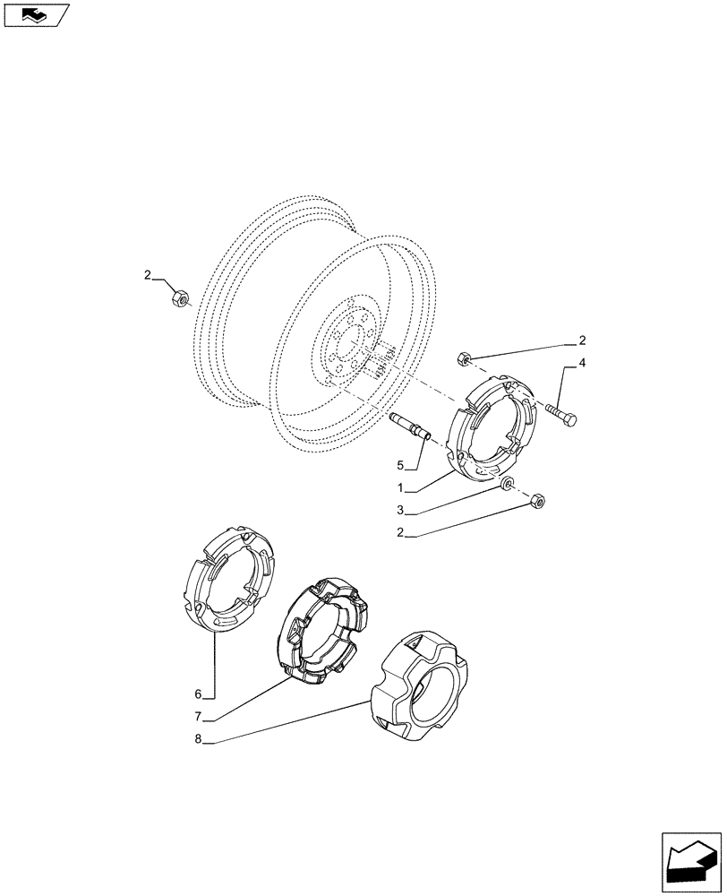 Схема запчастей Case IH PUMA 200 - (37.140.05) - REAR BALLAST FOR ADJUSTABLE REAR WHEELS - REAR BALLAST ADAPTATION RINGS 182 KG AND 364 KG (VAR.729010-729011) (37) - HITCHES, DRAWBARS & IMPLEMENT COUPLINGS