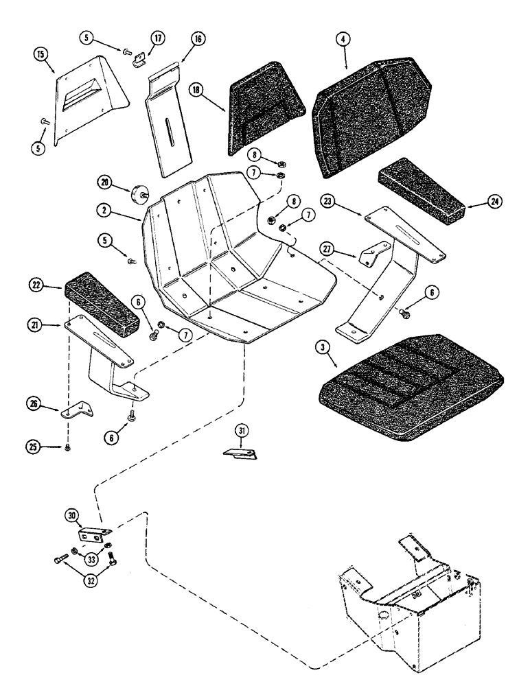 Схема запчастей Case IH 1370 - (436) - AGRI-KING SEAT, CLOTH WITH CAB, USED PRIOR TO P.I.N. 8736001 (09) - CHASSIS/ATTACHMENTS