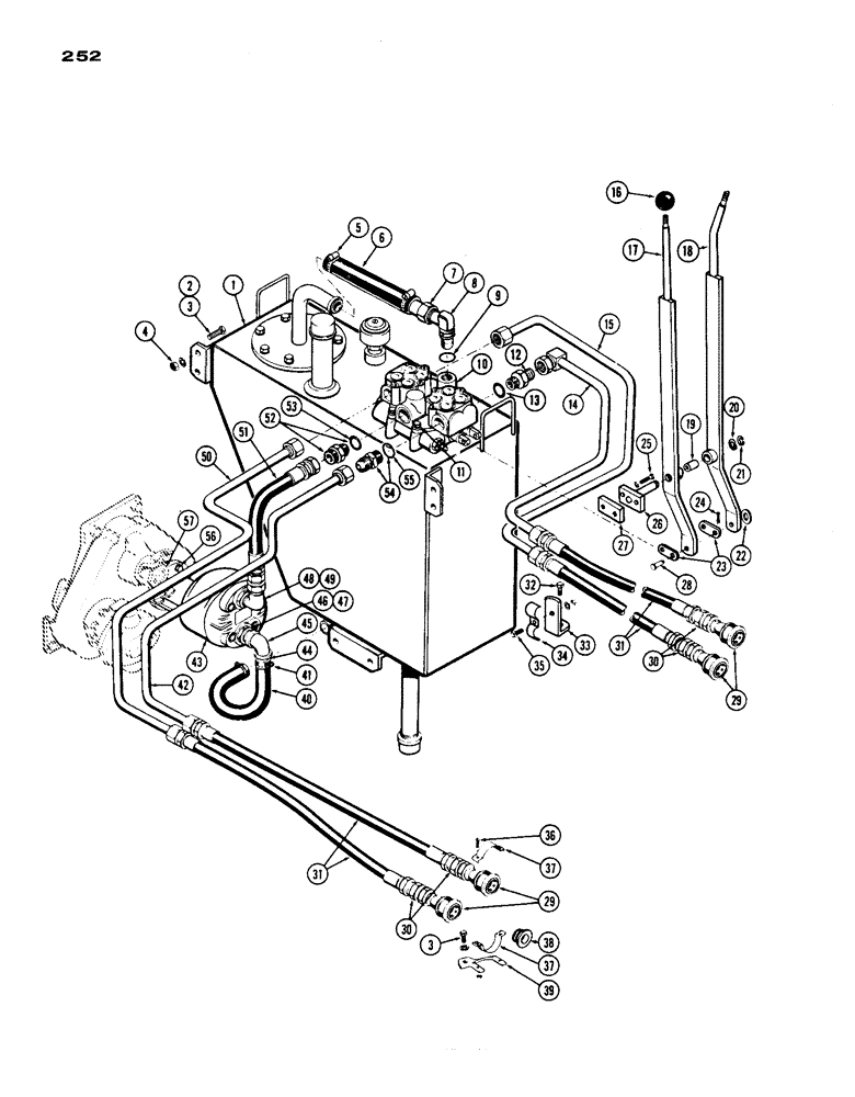 Схема запчастей Case IH 1200 - (252) - REMOTE HYDRAULIC CIRCUIT AND CONTROLS (08) - HYDRAULICS