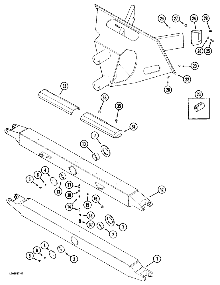 Схема запчастей Case IH 1670 - (5-14) - STEERING AXLE (04) - STEERING