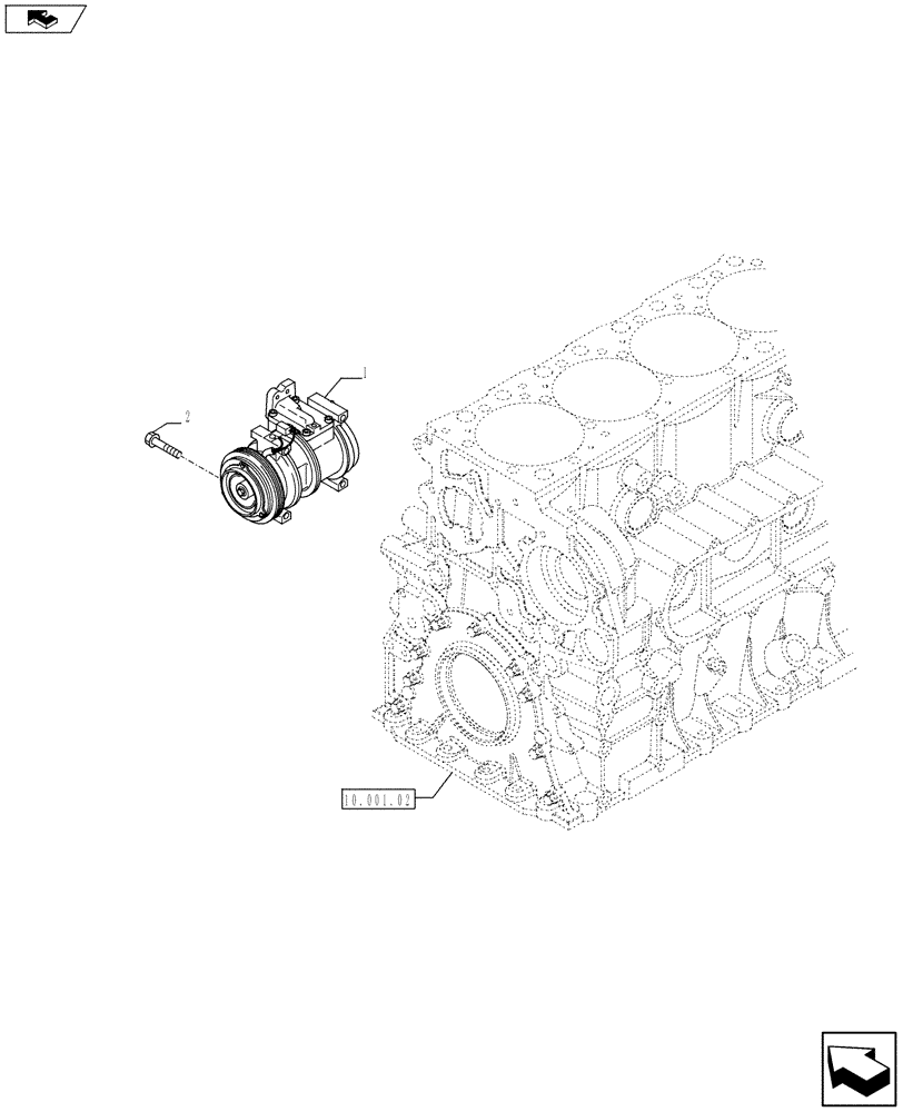 Схема запчастей Case IH F3BE0684N E915 - (50.200.01) - COMPRESSOR, AIRCOND. (50) - CAB CLIMATE CONTROL