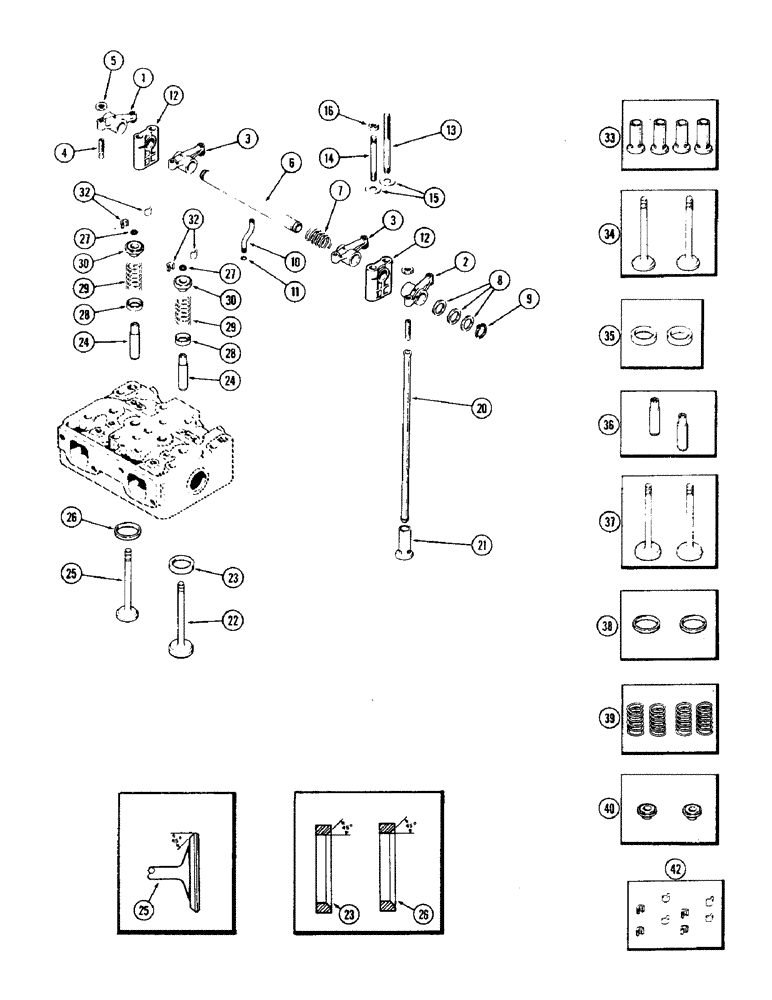 Схема запчастей Case IH 2470 - (031A) - VALVE MECHANISM, 504BDT DIESEL ENGINE, USED PRIOR TO ENGINE SERIAL NUMBER 2529905 (02) - ENGINE