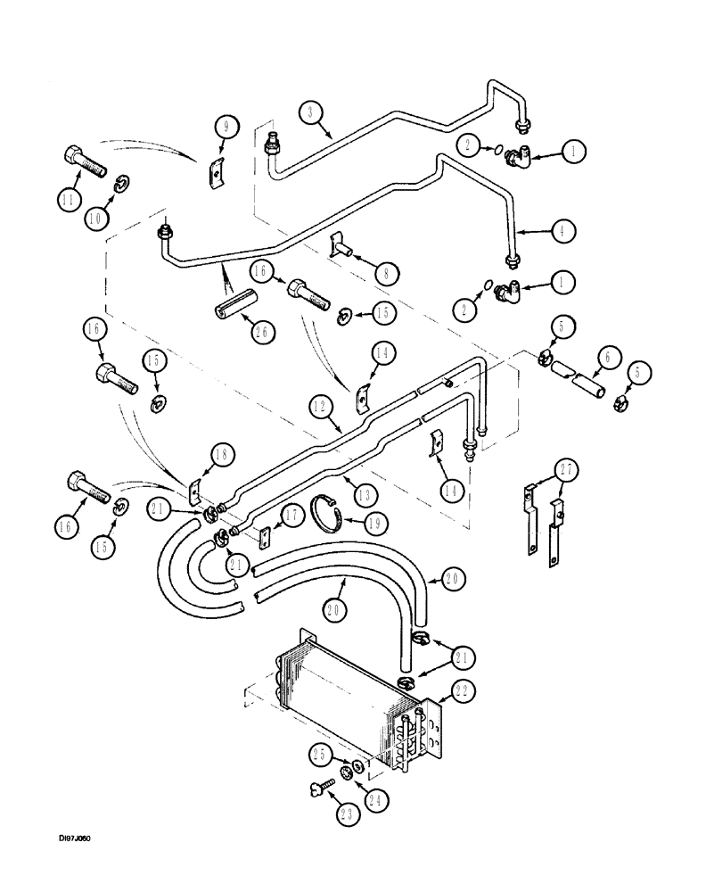 Схема запчастей Case IH 4240 - (8-06) - OIL COOLER SYSTEM, TRACTOR WITH CAB (08) - HYDRAULICS