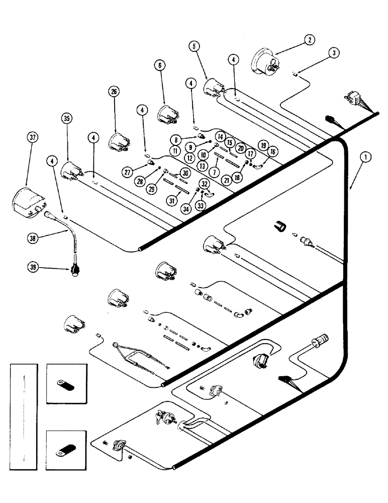 Схема запчастей Case IH 2470 - (055C) - INSTRUMENTS & WIRING, 504BDT DIESEL ENGINE, UPPER INSTRUMENTS, USED PRIOR TO TRACTOR S/N 8713314 (04) - ELECTRICAL SYSTEMS