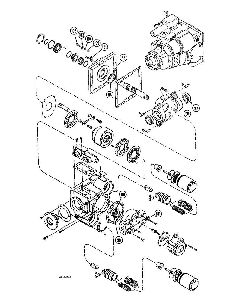 Схема запчастей Case IH 1660 - (6-28) - HYDROSTATIC PUMP, 1958078C1 (CONTD) (03) - POWER TRAIN