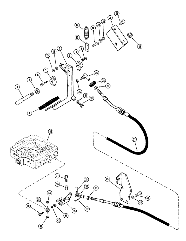 Схема запчастей Case IH 2870 - (184) - CLUTCH PEDAL AND LINKAGE (06) - POWER TRAIN