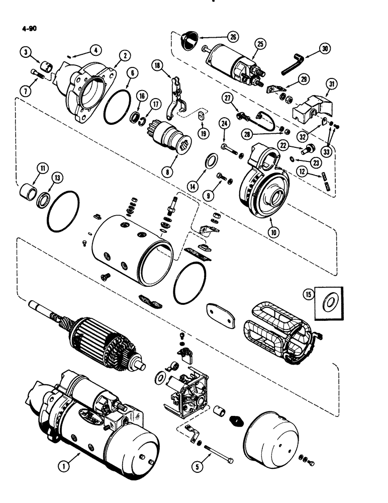 Схема запчастей Case IH 2294 - (4-090) - A162469 STARTER ASSEMBLY (04) - ELECTRICAL SYSTEMS