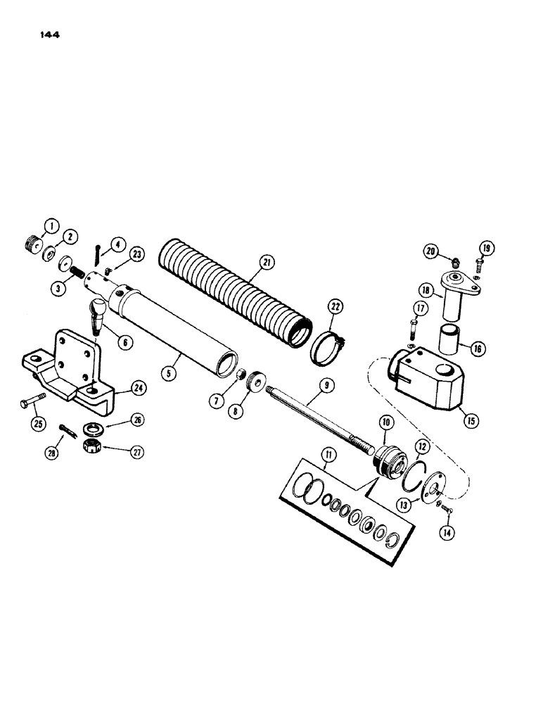 Схема запчастей Case IH 1200 - (144) - STEERING CYLINDER (05) - STEERING