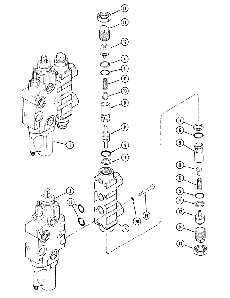 Схема запчастей Case IH 2394 - (8-086) - REMOTE VALVE BODY ASSEMBLY, WITH LOAD CHECK - A169456 (08) - HYDRAULICS