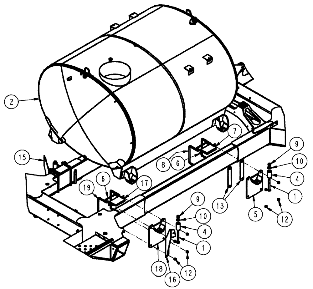 Схема запчастей Case IH SPX3310 - (09-004) - TANK MOUNTING GROUP Liquid Plumbing